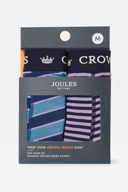 Joules Crown Blue/Purple Cotton Boxer Briefs 2 Pack - Image 1 of 4