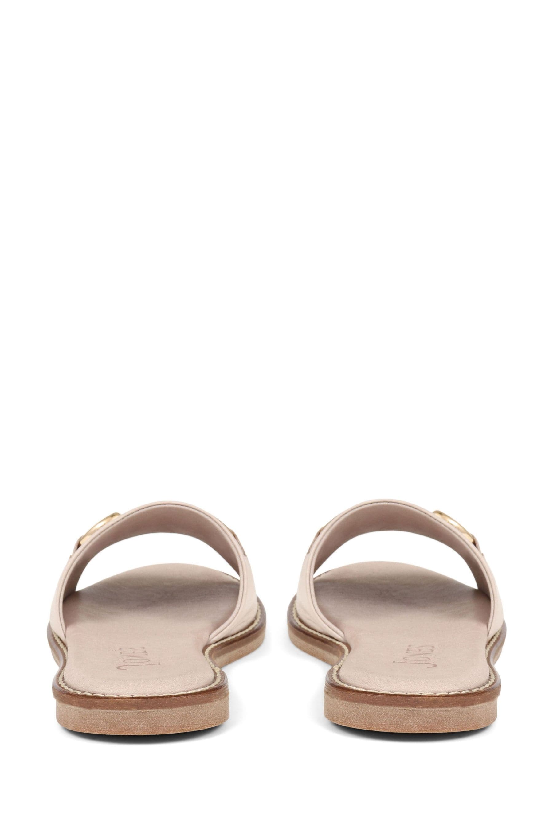 Jones Bootmaker Taupe Emillina Leather Buckle Mule Sandals