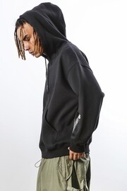 Religion Black Relaxed Fit Brushed Back Hoodie - Image 3 of 5