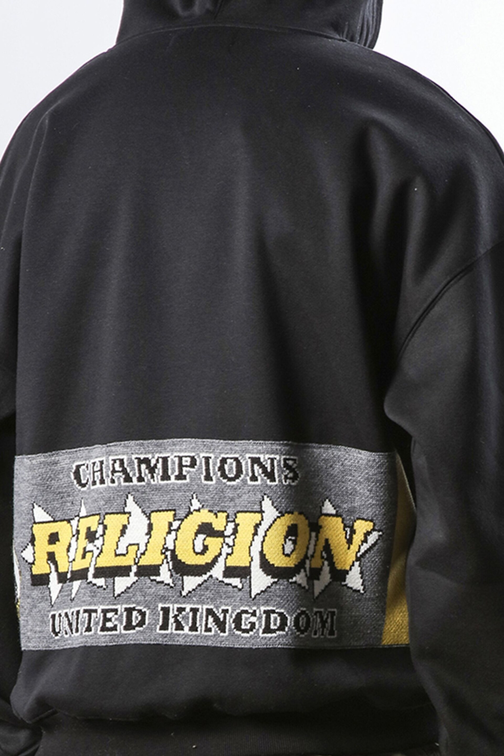 Religion Black Relaxed Fit Brushed Back Hoodie - Image 5 of 5