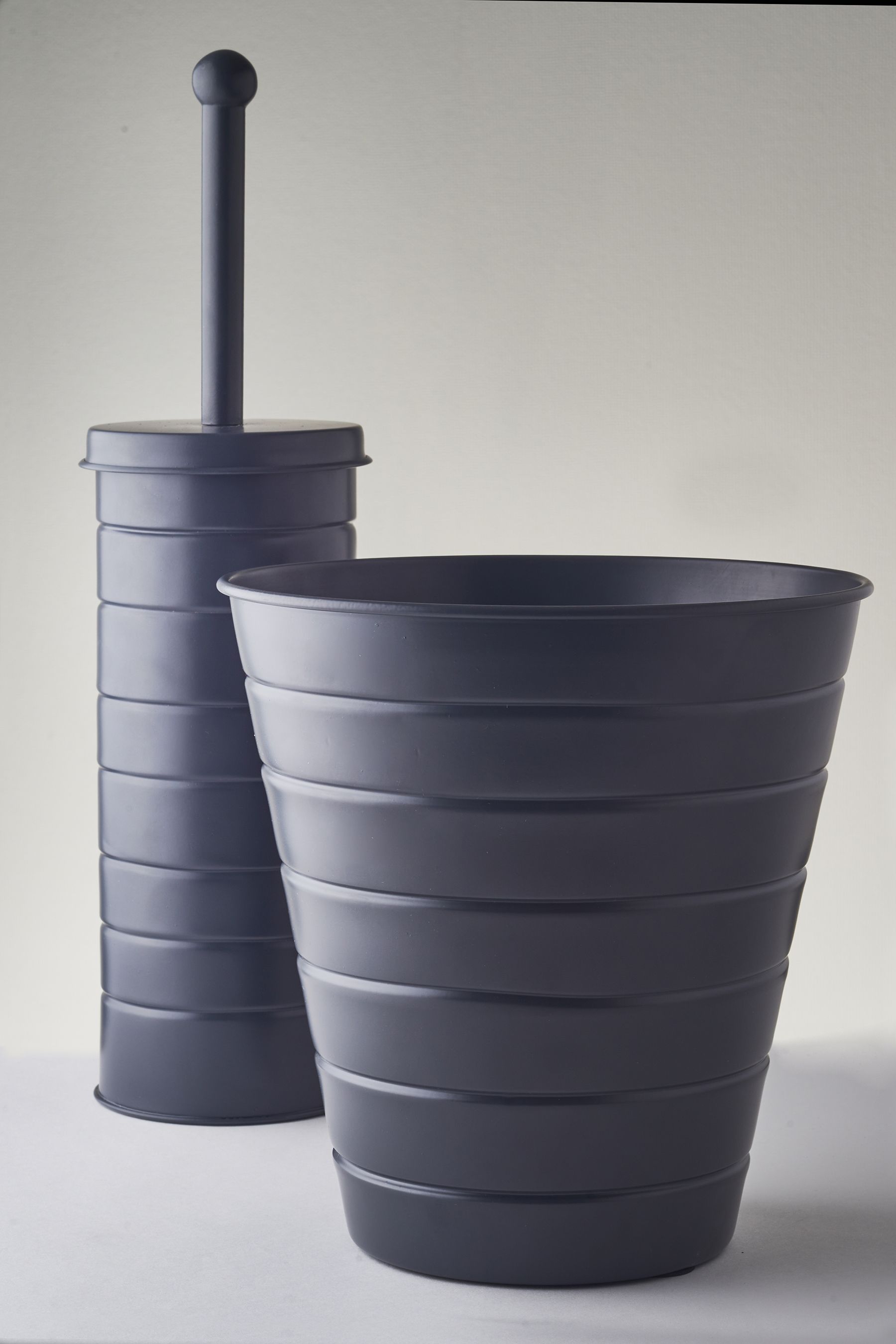Grey toilet store brush and bin