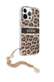 Guess Natural iPhone 13 Pro Case - Pc/Tpu Stripe with Charm Chain - Image 3 of 8