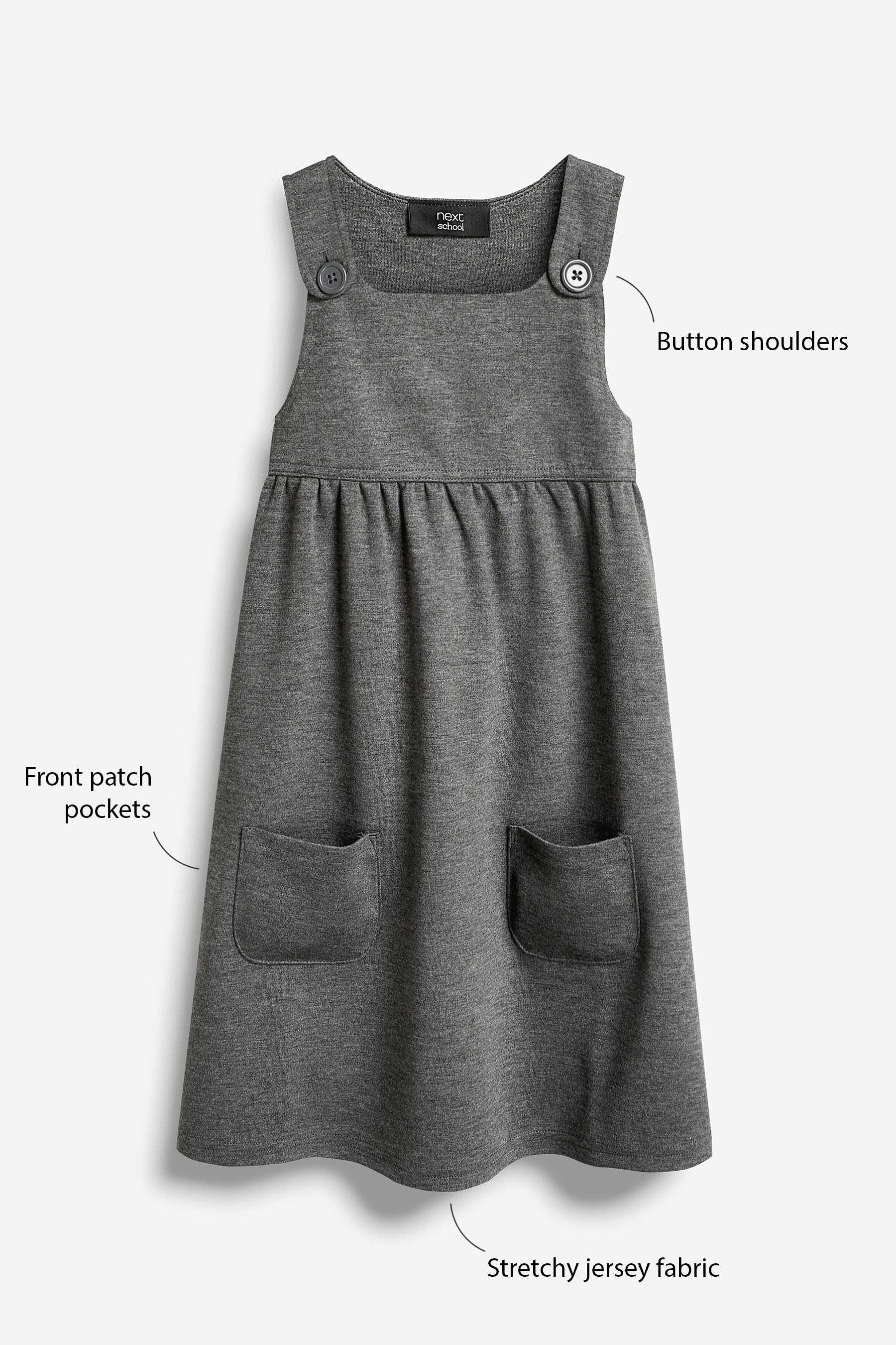 Girls top grey pinafore