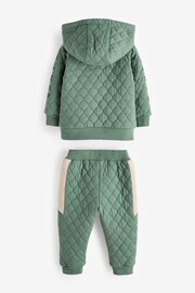Baker by Ted Baker Green Quilted Hoodie and Jogger Set - Image 10 of 12