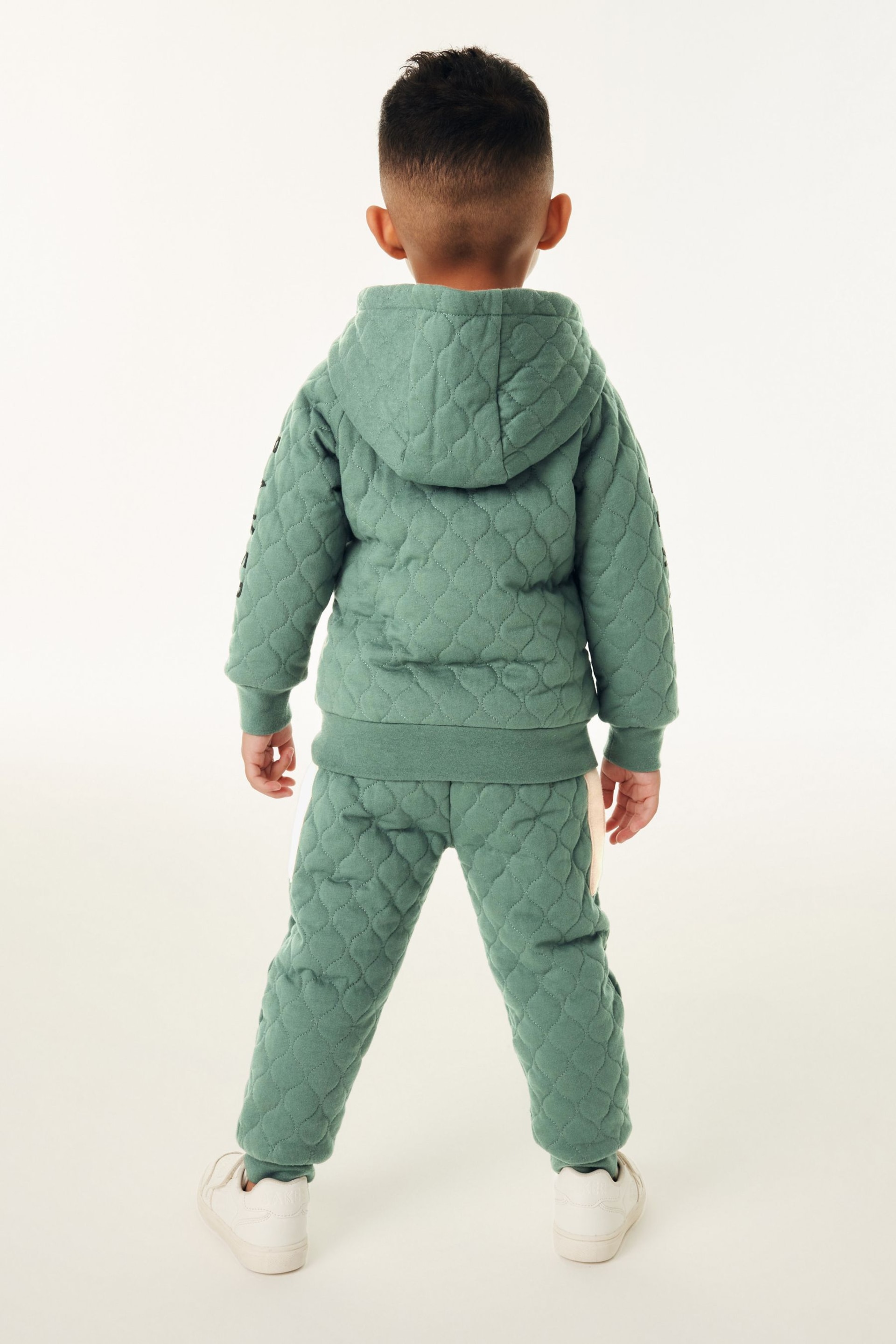 Baker by Ted Baker Green Quilted Hoodie and Jogger Set - Image 2 of 12