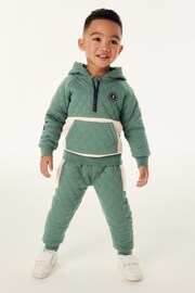 Baker by Ted Baker Green Quilted Hoodie and Jogger Set - Image 3 of 12