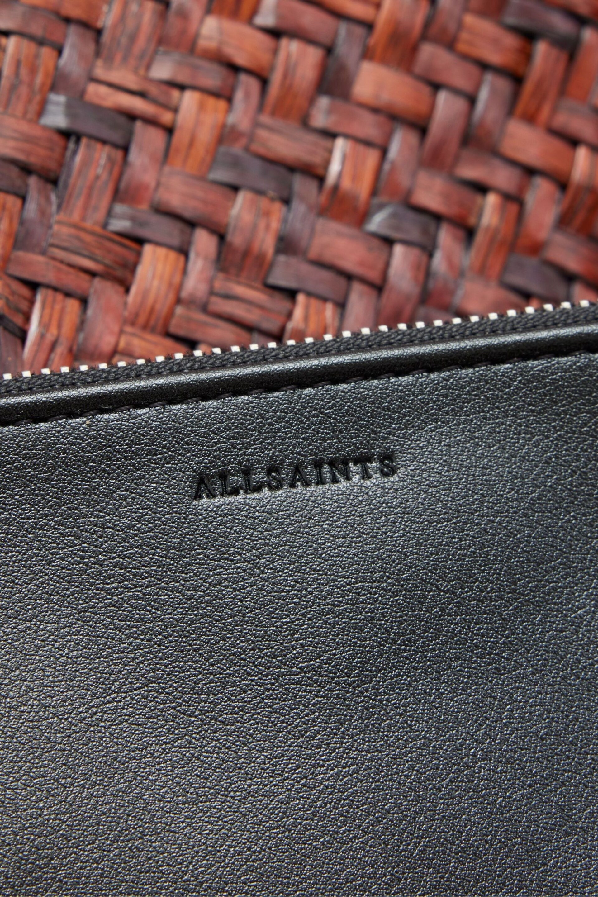 AllSaints Brown Allington Straw Tote Bag - Image 6 of 7