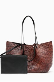 AllSaints Brown Allington Straw Tote Bag - Image 7 of 7