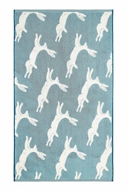 Joules Teal Jumping Hare Bath Mat - Image 2 of 2