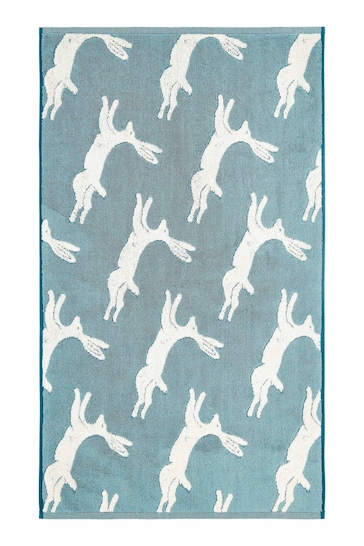 Joules Teal Jumping Hare Bath Mat