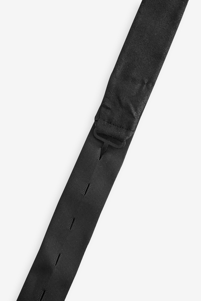 Black Plain Silk Bow Tie - Image 4 of 5
