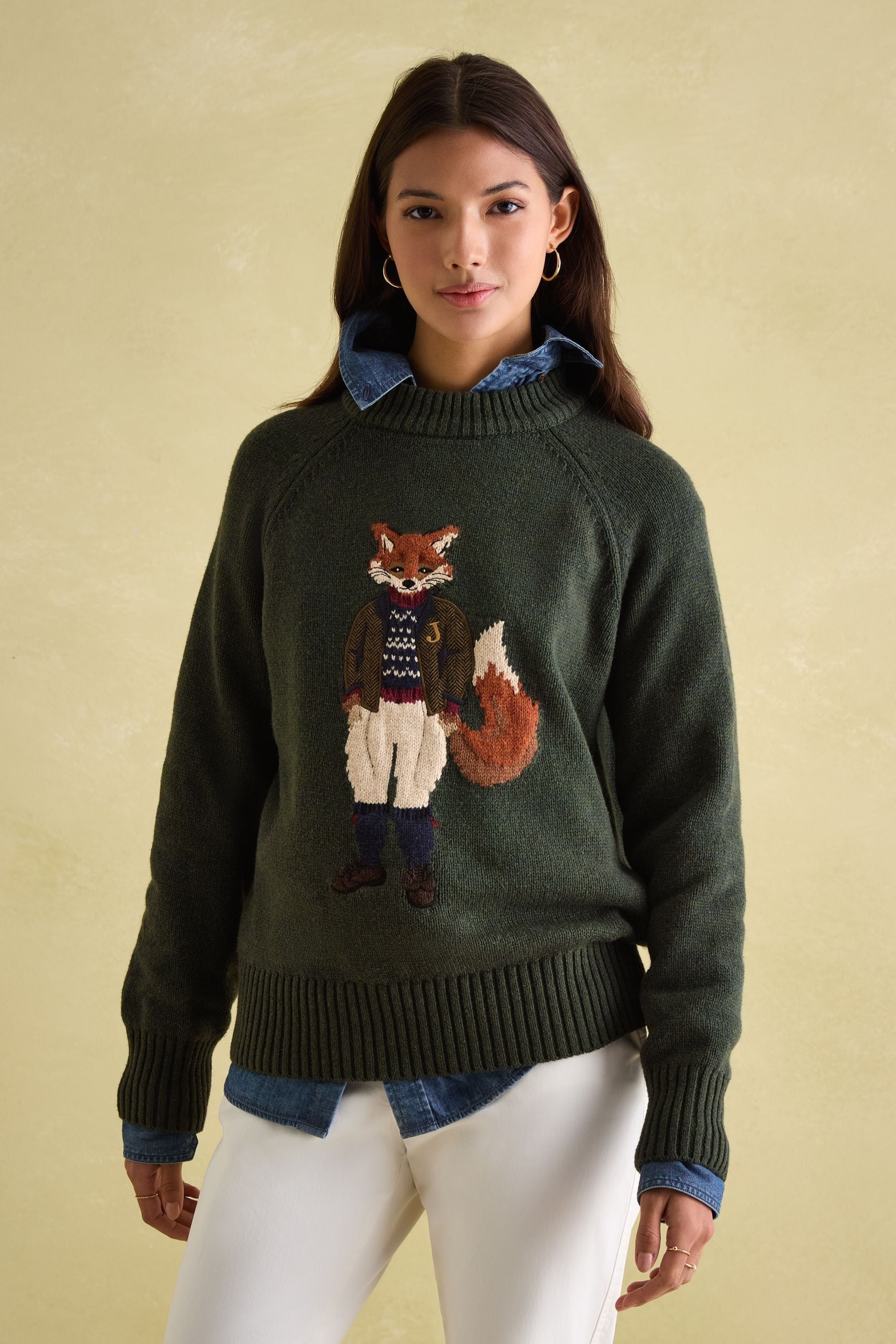 Joules green jumper top