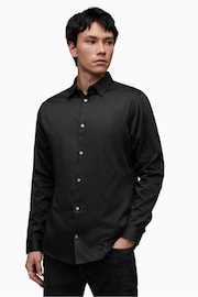 AllSaints Black Simmons Shirt - Image 1 of 6