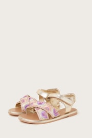 Monsoon Gold Beaded Fan Sandals - Image 2 of 3