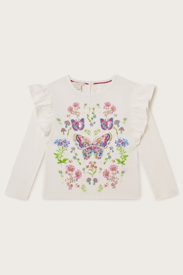Monsoon Natural Butterfly Long Sleeve Top
