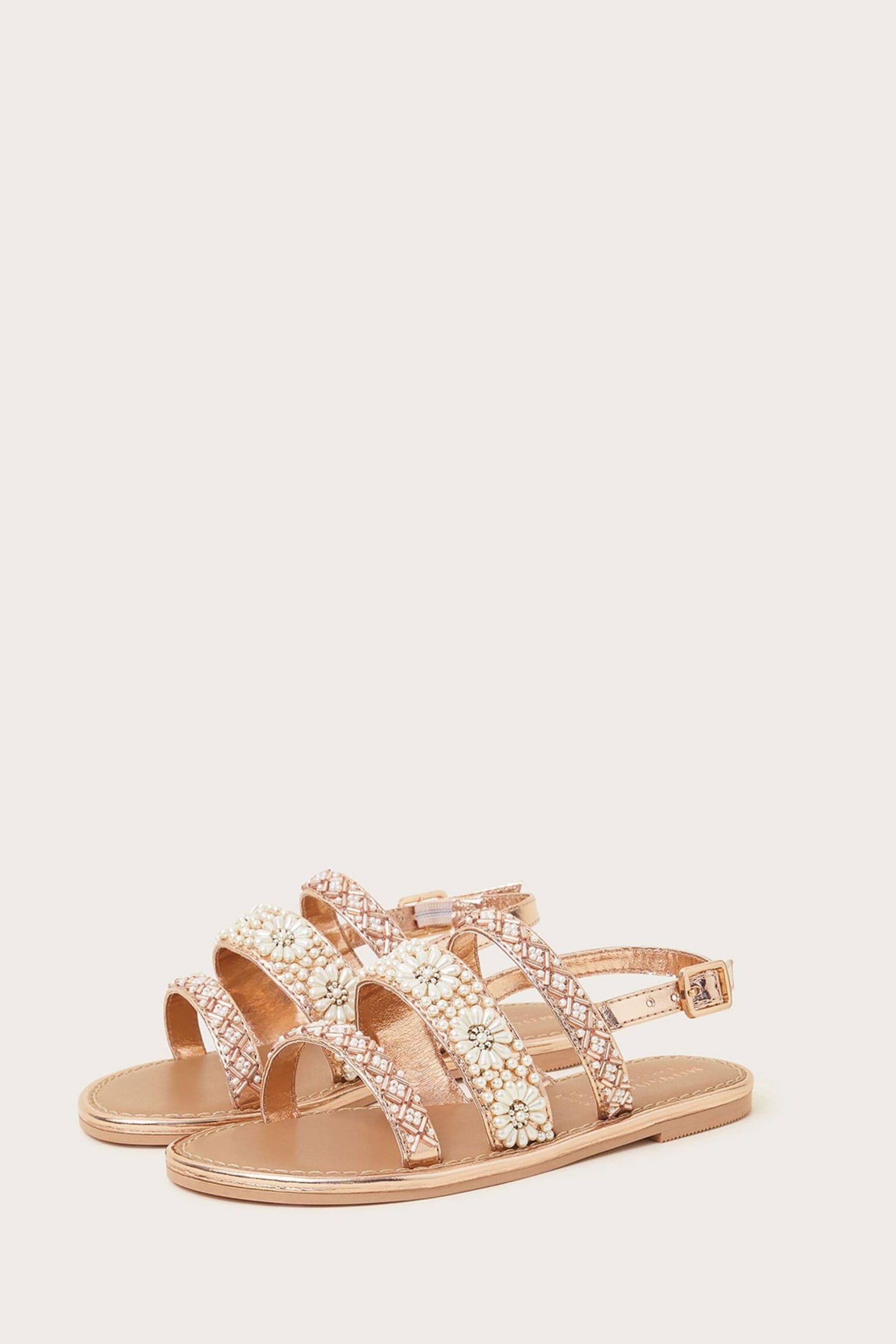 Gold and pearl sandals sale
