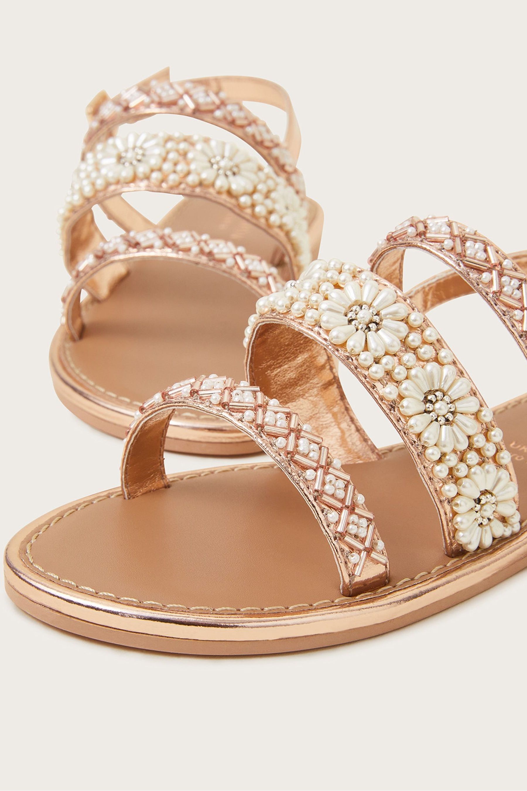 Flower embellished sandals store