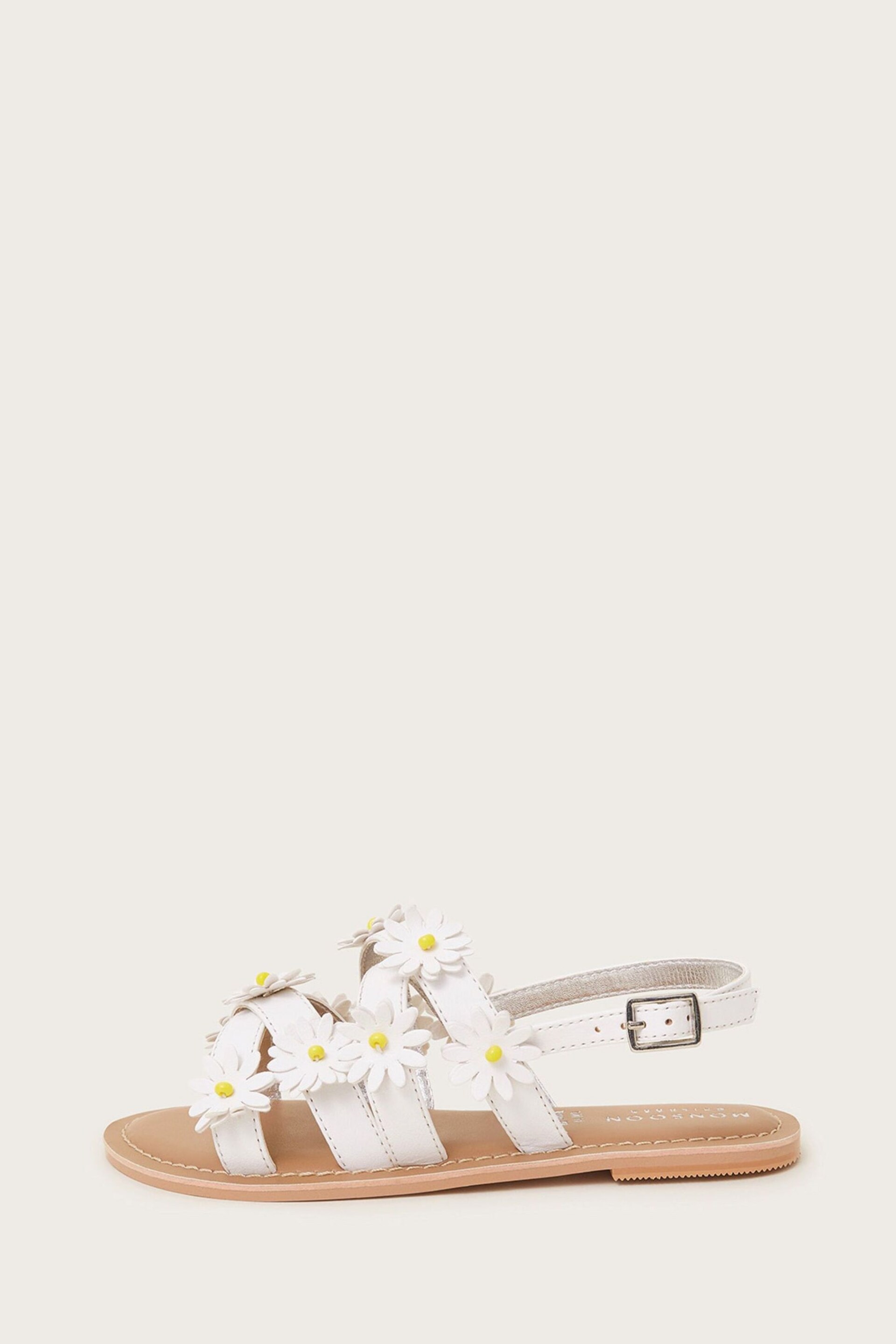 Monsoon White Daisy Strap Sandals - Image 2 of 3