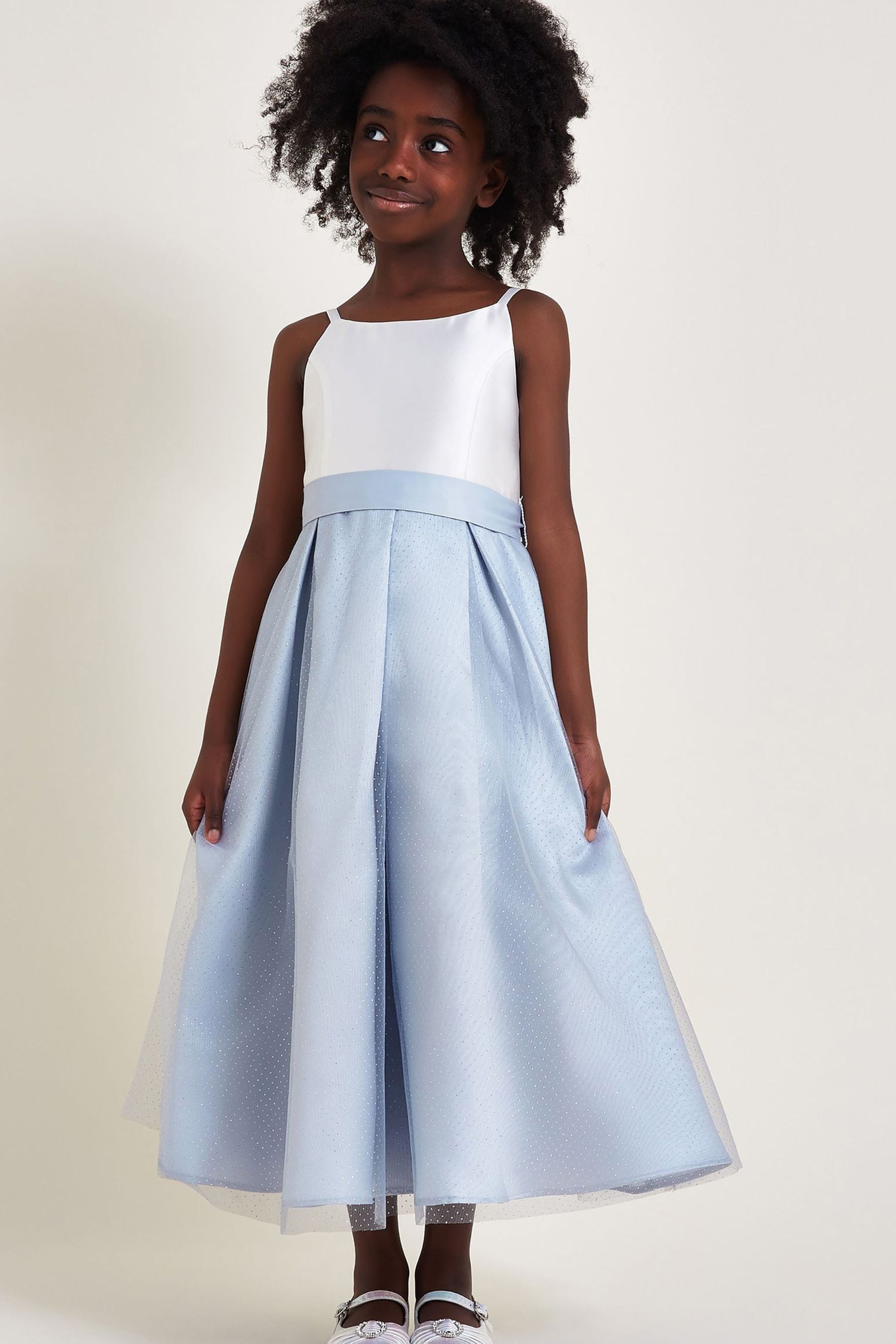 Buy Monsoon Blue Anastasia Glitter Tulle Maxi Dress from Next Qatar