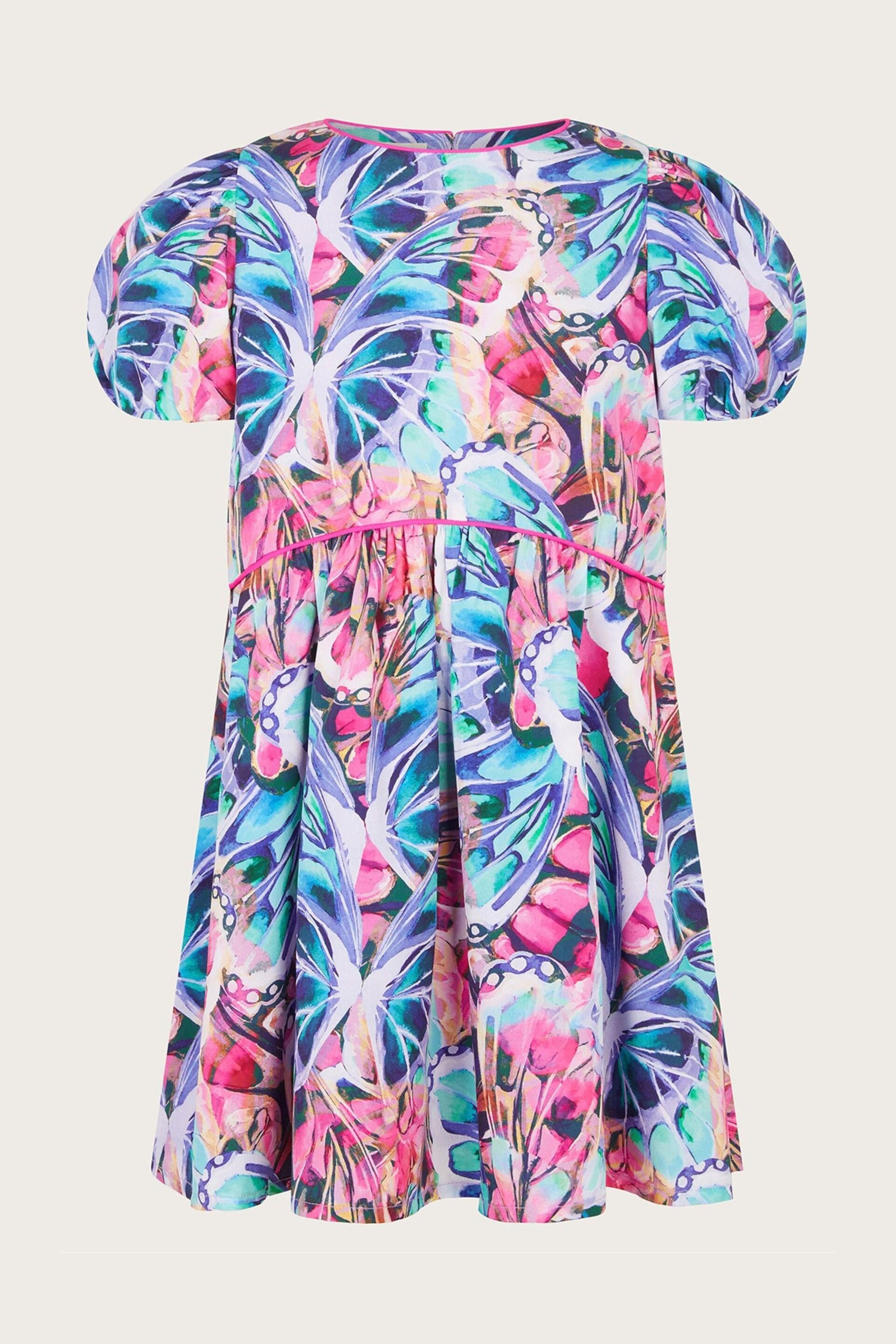 Monsoon Blue Butterfly Print Dress - Image 1 of 3