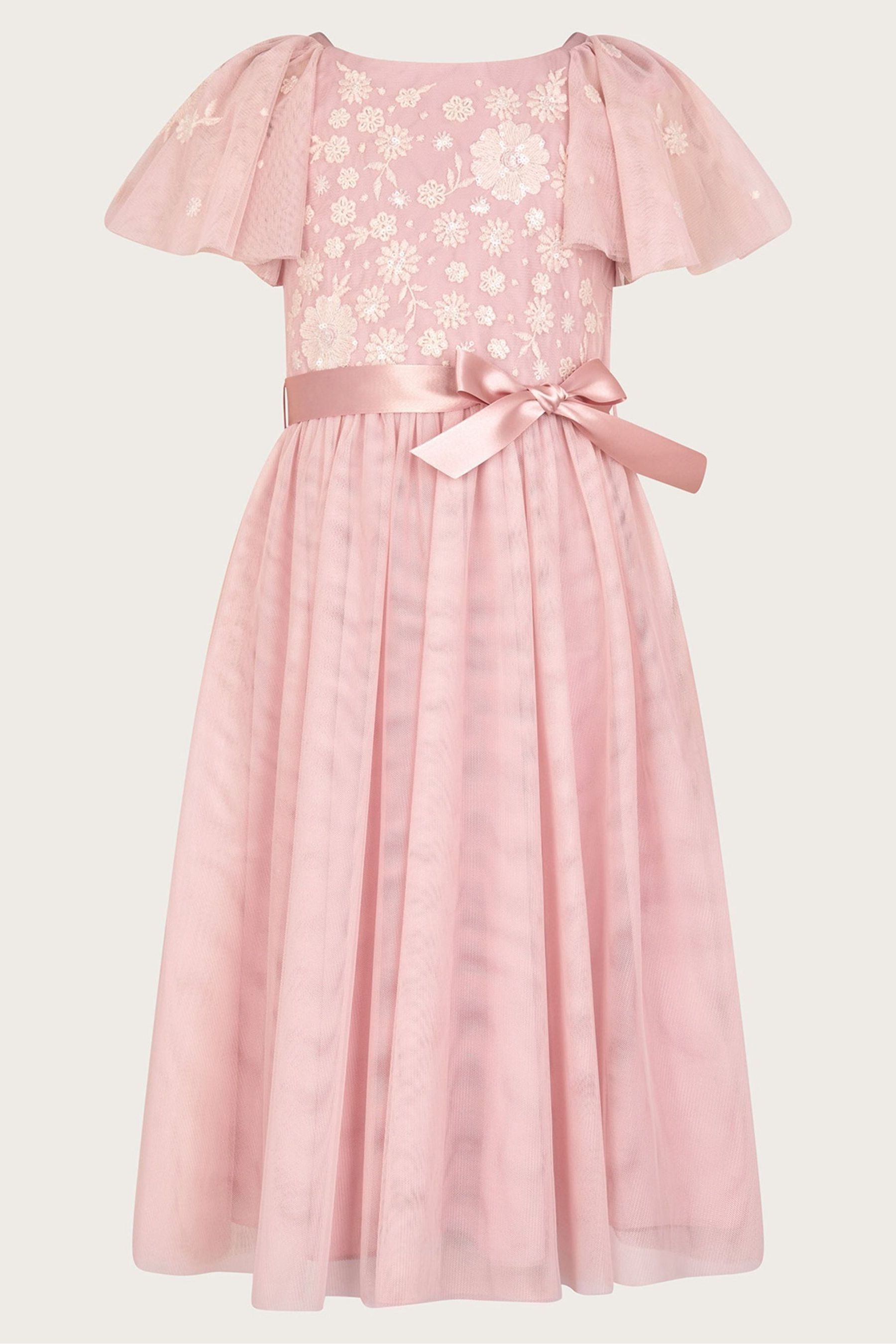 Buy Monsoon Pink Giselle Embellished Floral Dress from Next Luxembourg