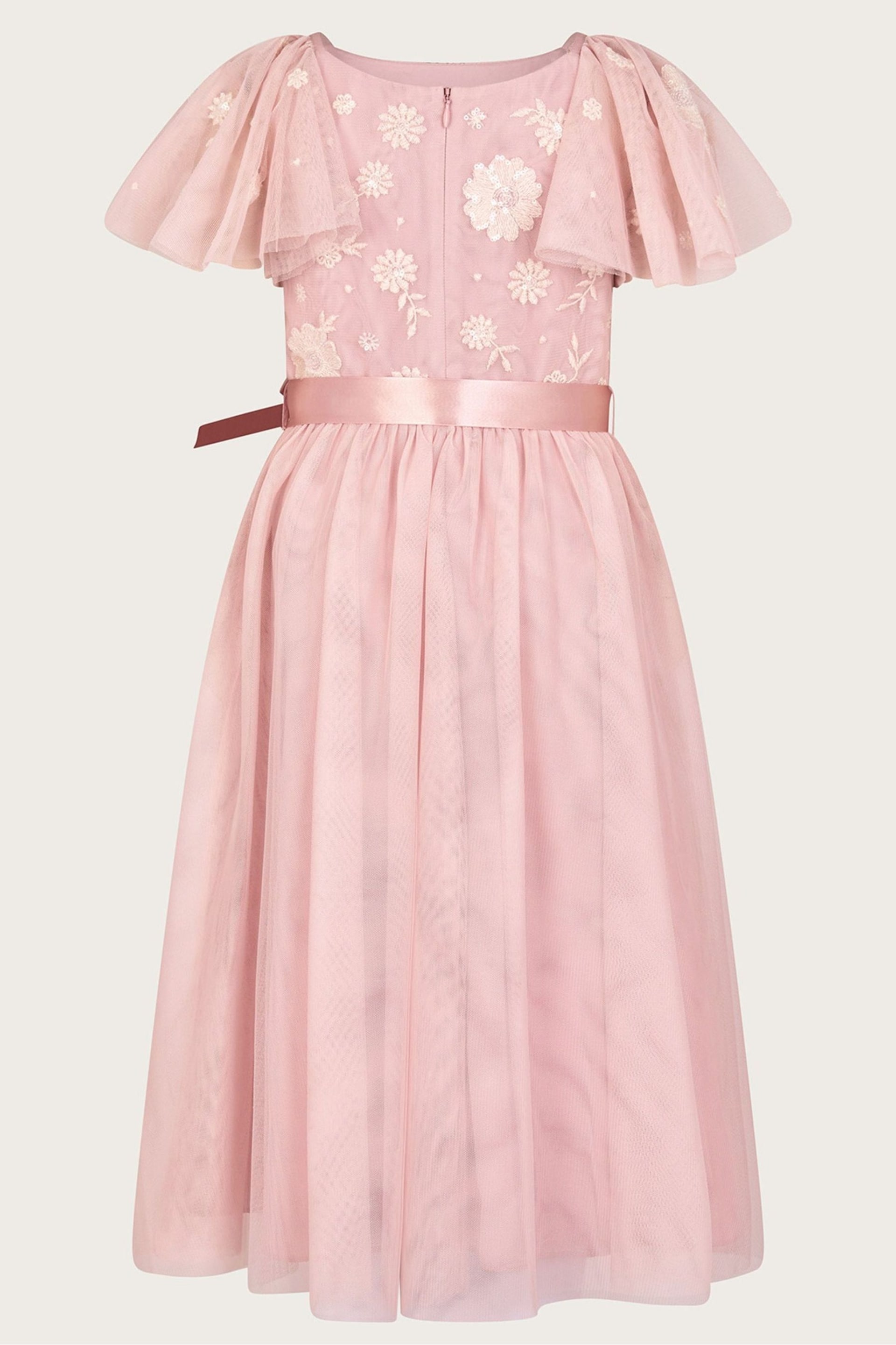 Monsoon Pink Giselle Embellished Floral Dress - Image 2 of 3