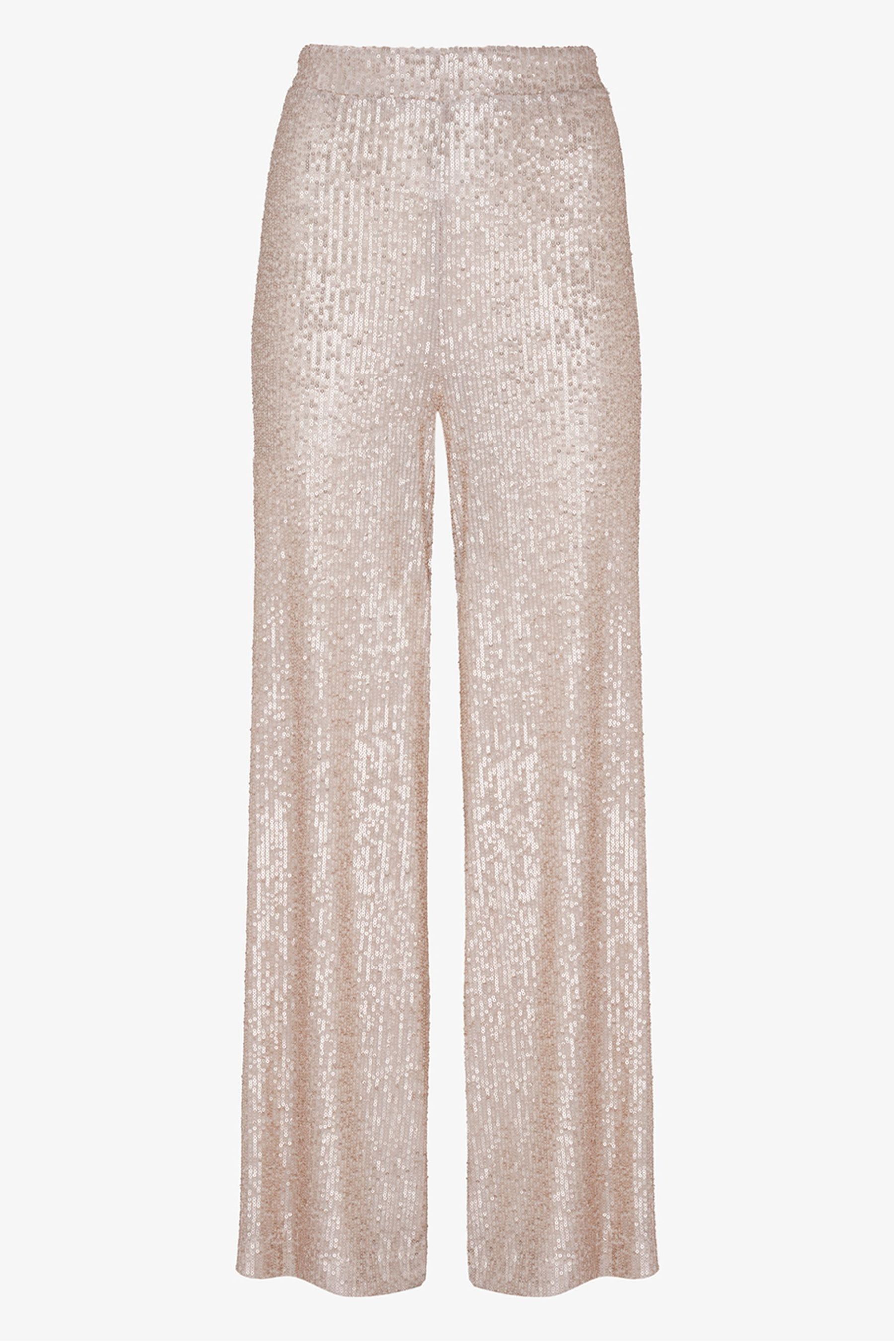 Buy Mint Velvet Sequin Wide Leg White Trousers from Next Luxembourg