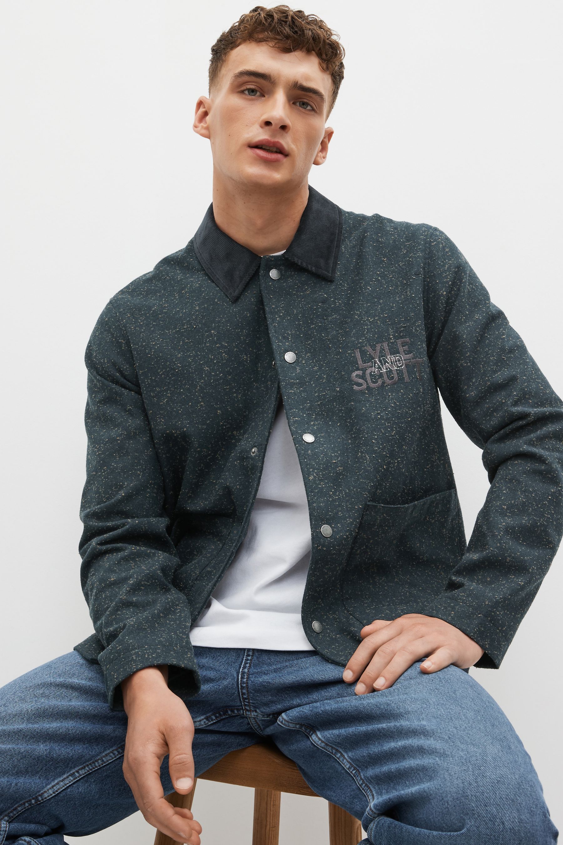 Buy Lyle Scott Navy Donegal Workwear Jacket from Next Ireland