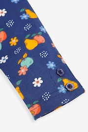 JoJo Maman Bébé Navy Blue Fruit & Yellow Girls' 2-Pack Leggings - Image 4 of 5