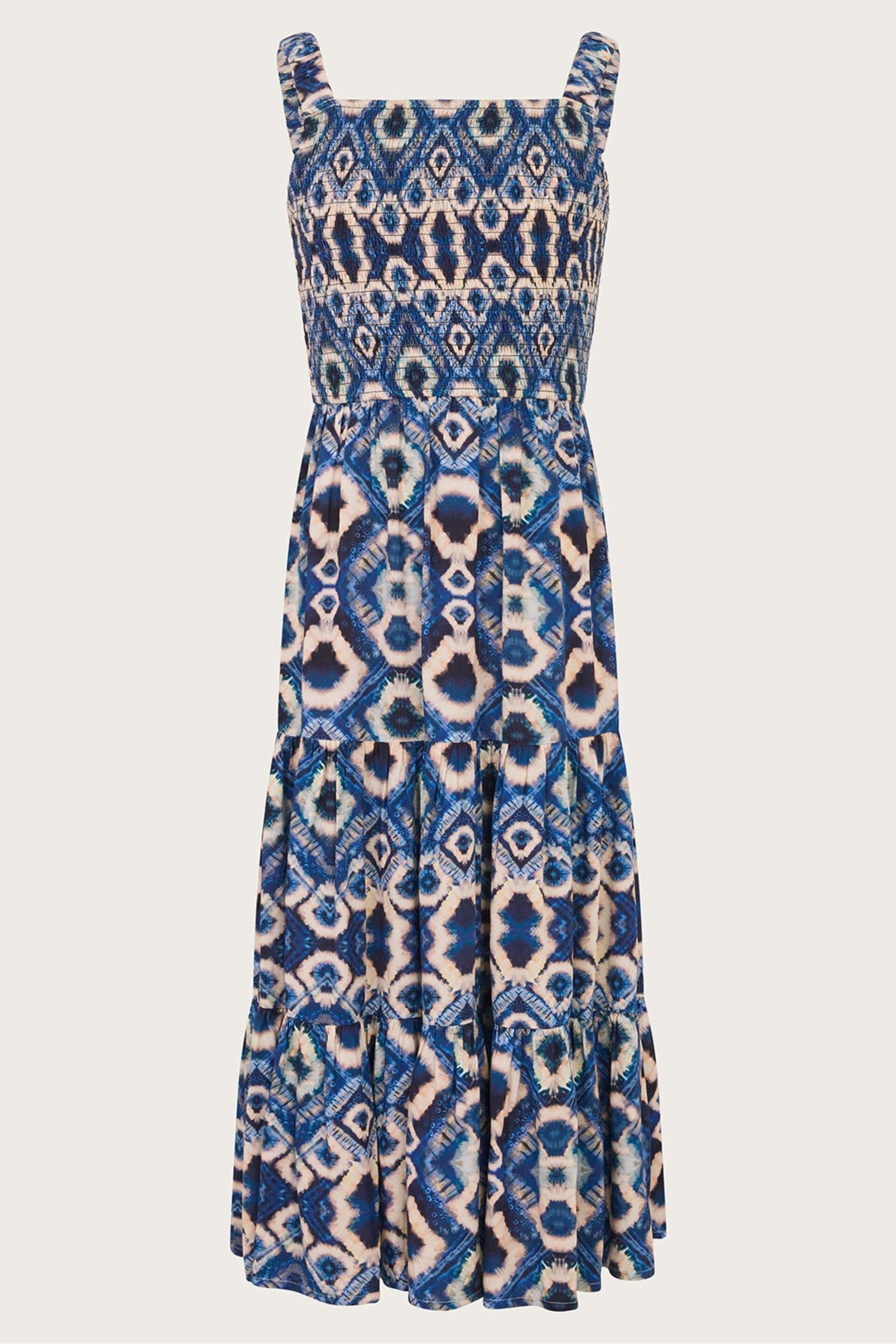 Monsoon Blue Batik Print Dress - Image 1 of 3