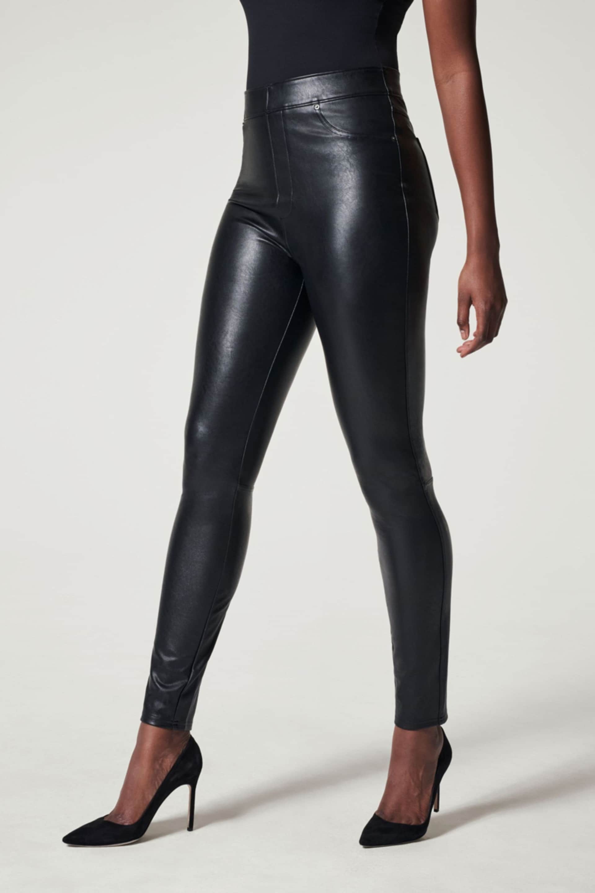 SPANX® Leather Like Ankle Skinny Black Trousers - Image 2 of 4