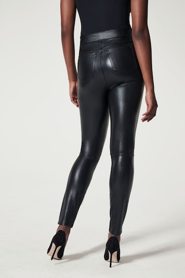 Buy SPANX® Leather Like Ankle Skinny Black Trousers from the Next UK online  shop