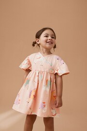 Pink Unicorn Wrap Jersey Dress (3mths-7yrs) - Image 1 of 6