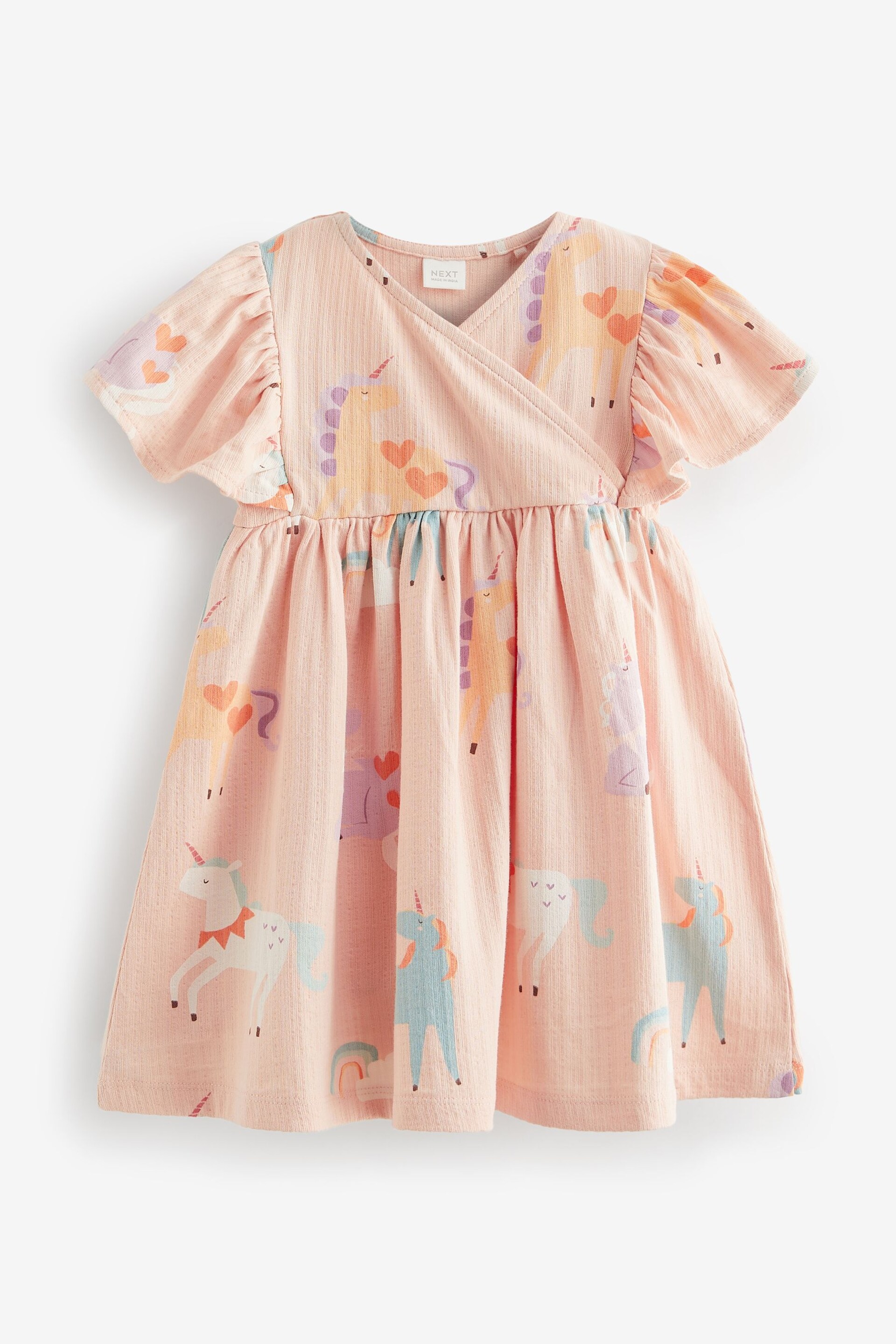 Pink Unicorn Wrap Jersey Dress (3mths-7yrs) - Image 5 of 6