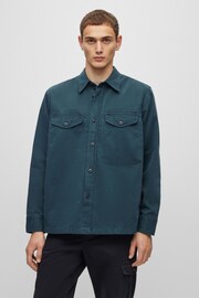 BOSS Green Garment Dyed Twill Overshirt - Image 1 of 6