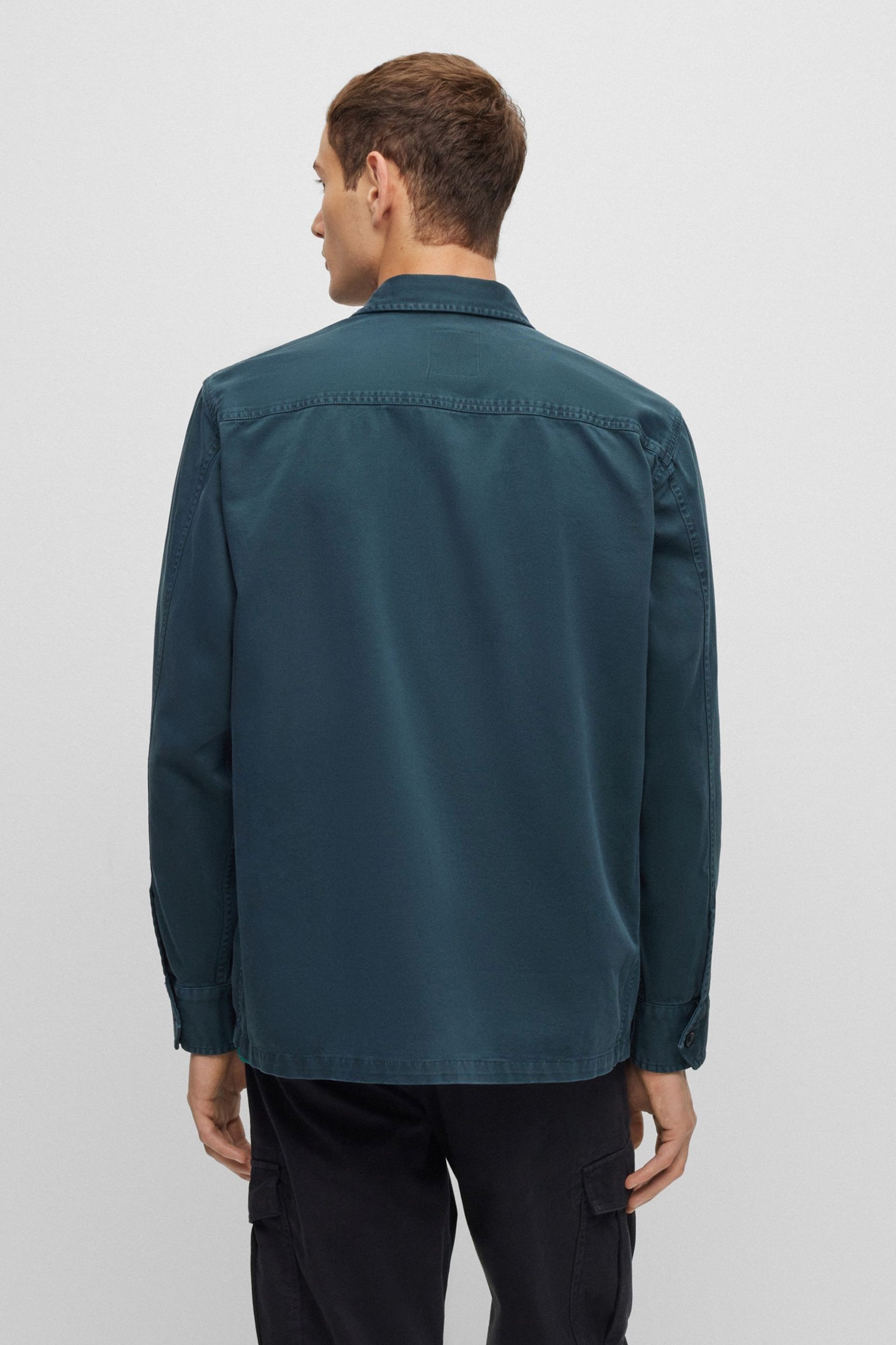 BOSS Green Garment Dyed Twill Overshirt - Image 2 of 6