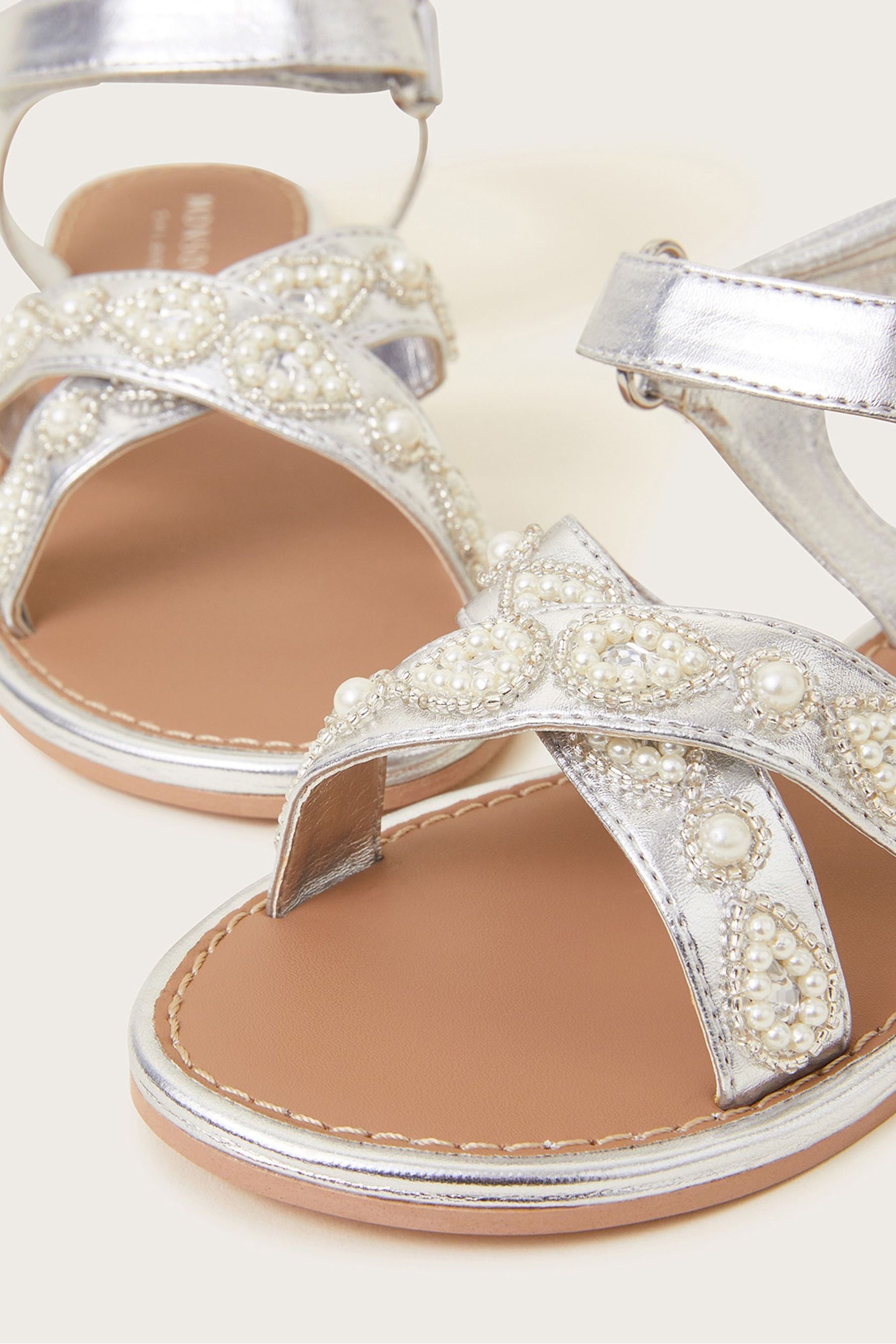 Silver cross over sandals hotsell