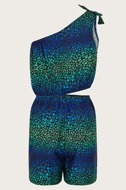 Monsoon Green Leopard Print Playsuit - Image 2 of 3