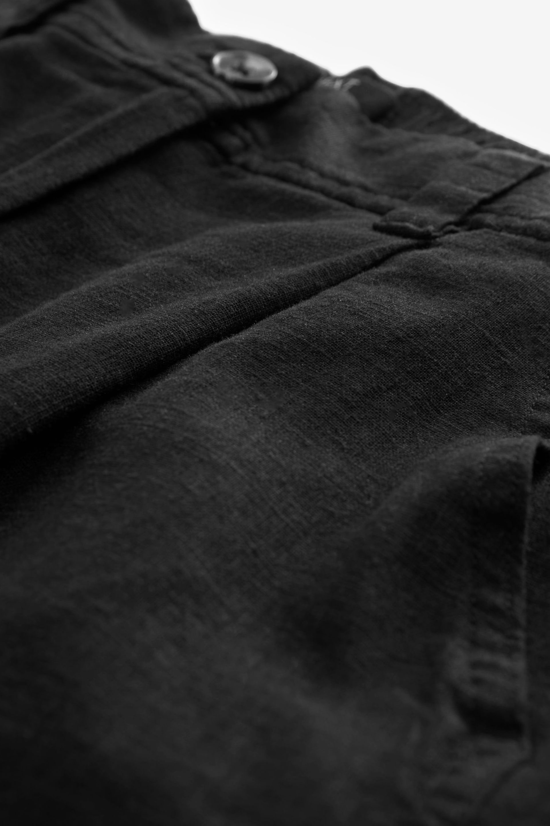 Black Linen Blend Boy Shorts - Image 3 of 3