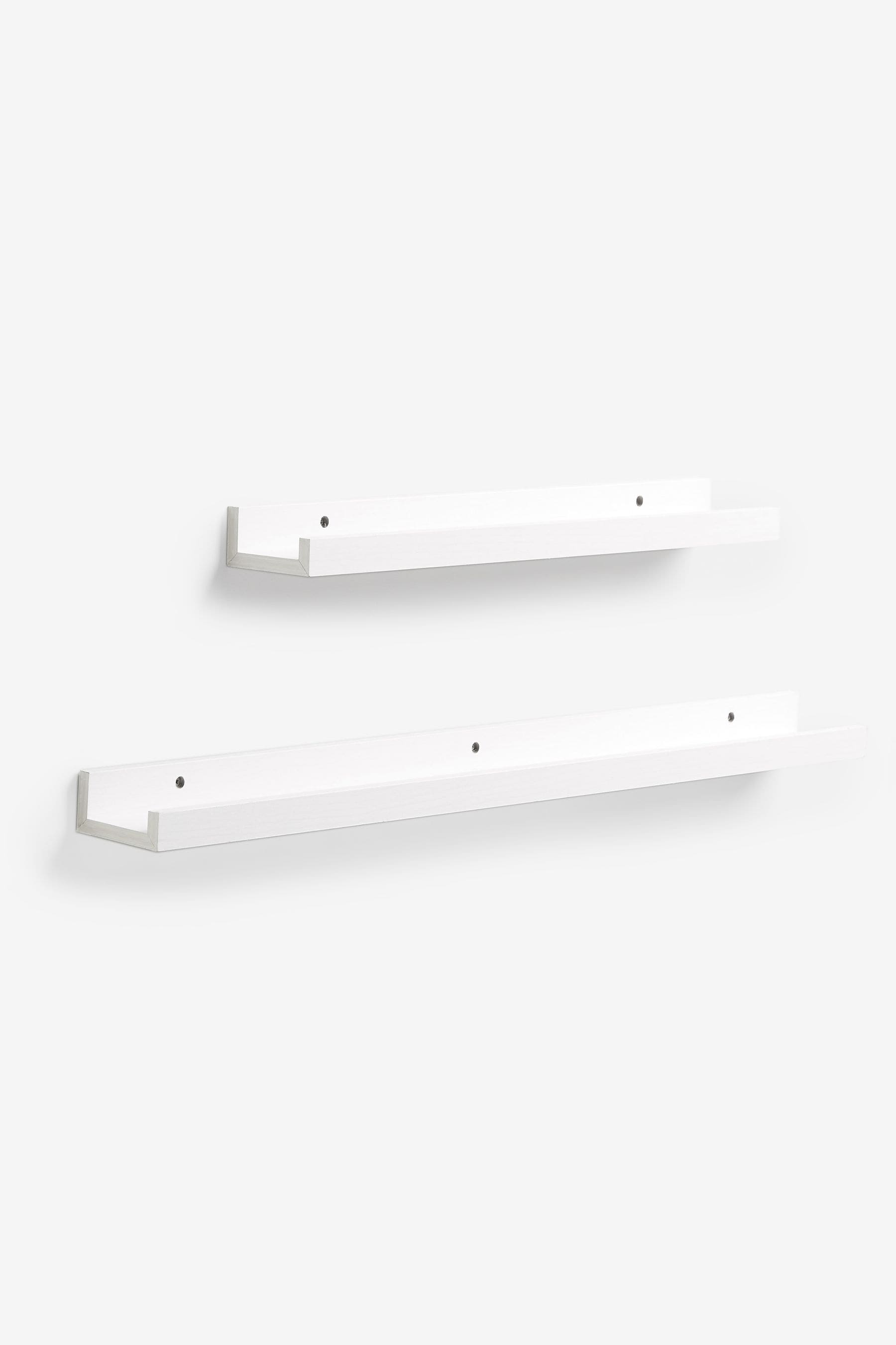 White Wood Effect Picture Ledge Shelves