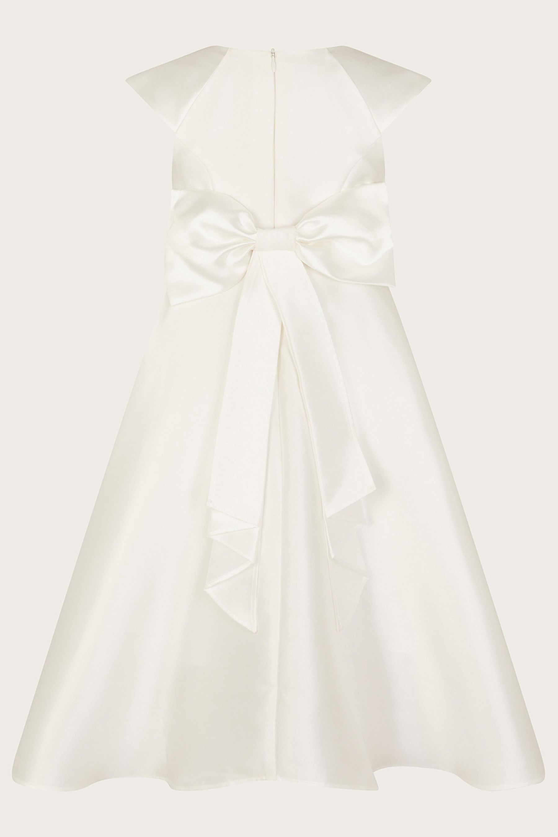 Monsoon White Cordelia Duchess Dress