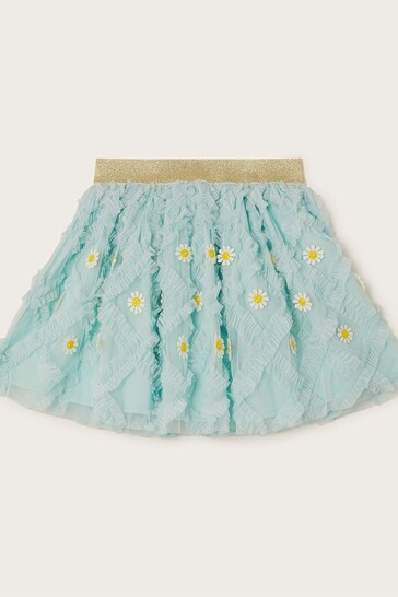 Monsoon Blue Floral Ruffle Disco Skirt