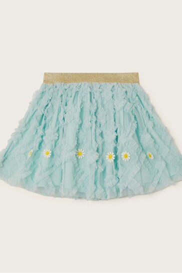 Monsoon Blue Floral Ruffle Disco Skirt