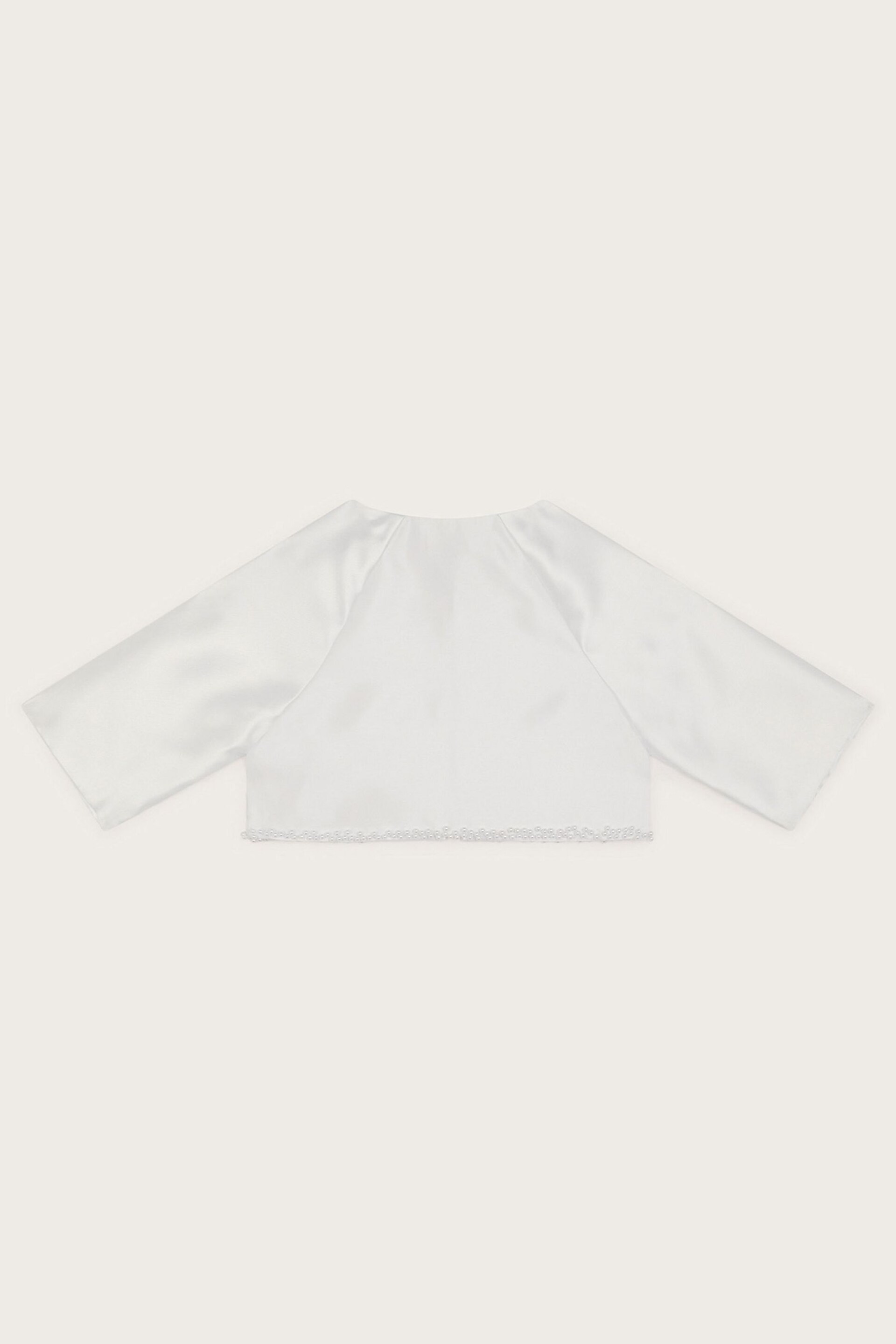 Monsoon White Pearl Trim Communion Jacket - Image 2 of 3