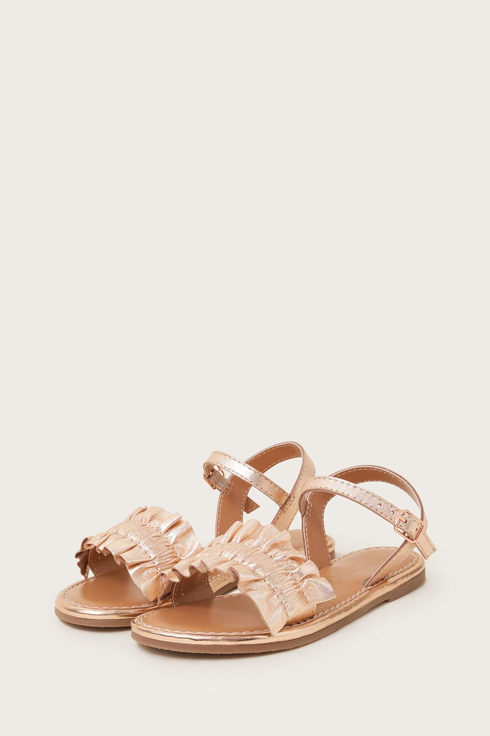 Monsoon Gold Frill Leather Sandals - Image 1 of 3