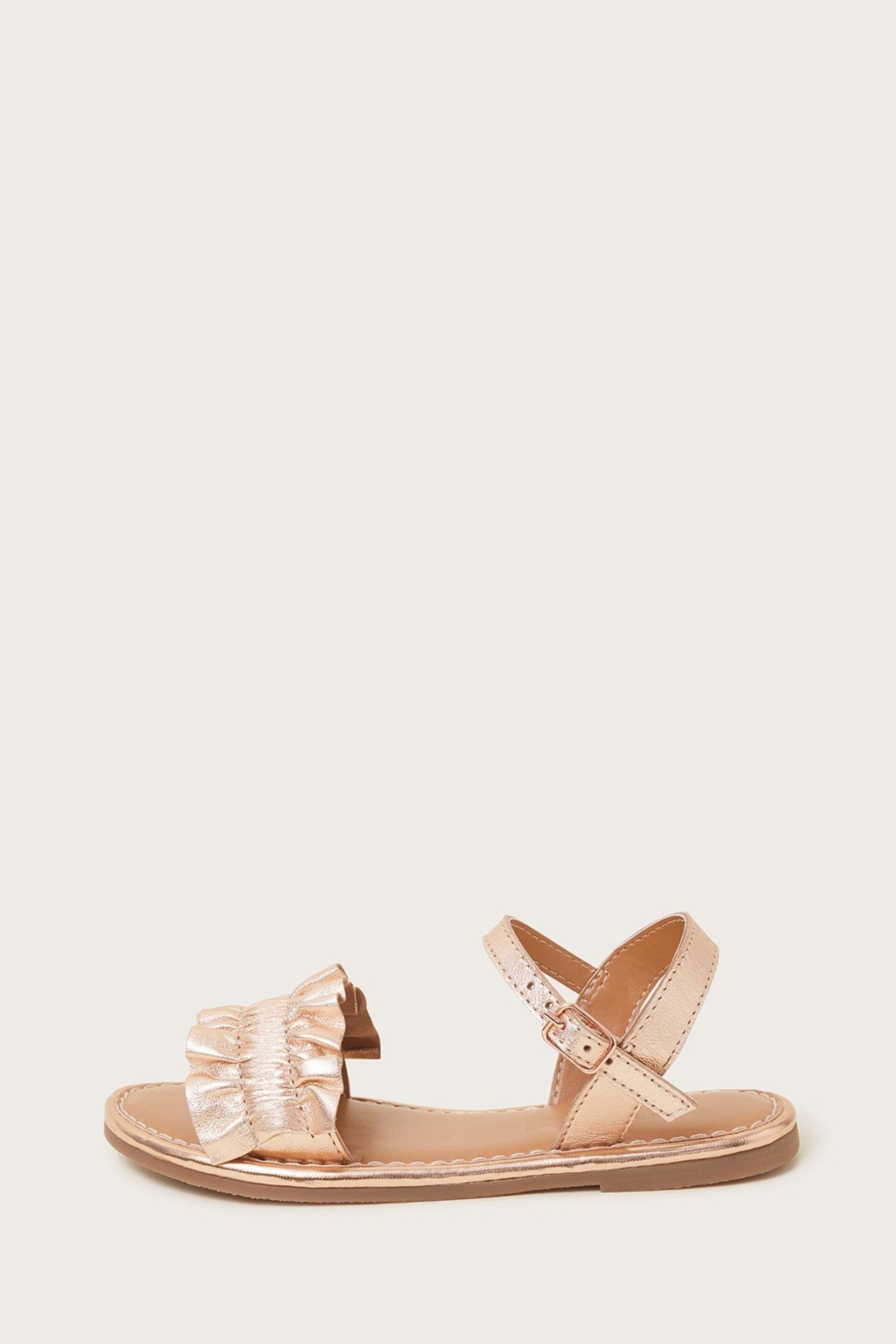 Monsoon Gold Frill Leather Sandals - Image 2 of 3