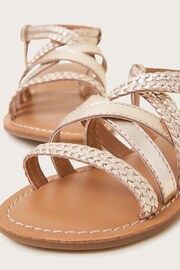 Monsoon Gold Leather Plaited Sandals - Image 3 of 3