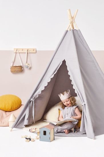 The Little Green Sheep Grey Teepee Play Tent