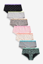 Grey/White/Black Bright Prints Hipster Briefs 7 Pack (2-16yrs) - Image 1 of 10