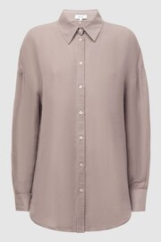 Reiss Taupe Ellis Oversized Long Sleeve Shirt - Image 2 of 7